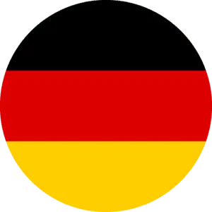 German round flag icon representing Germany for learning German online at Talk and Chalk
