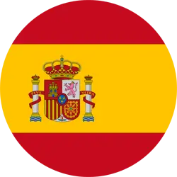 Spanish round flag icon representing Spain for learning Spanish online at Talk and Chalk