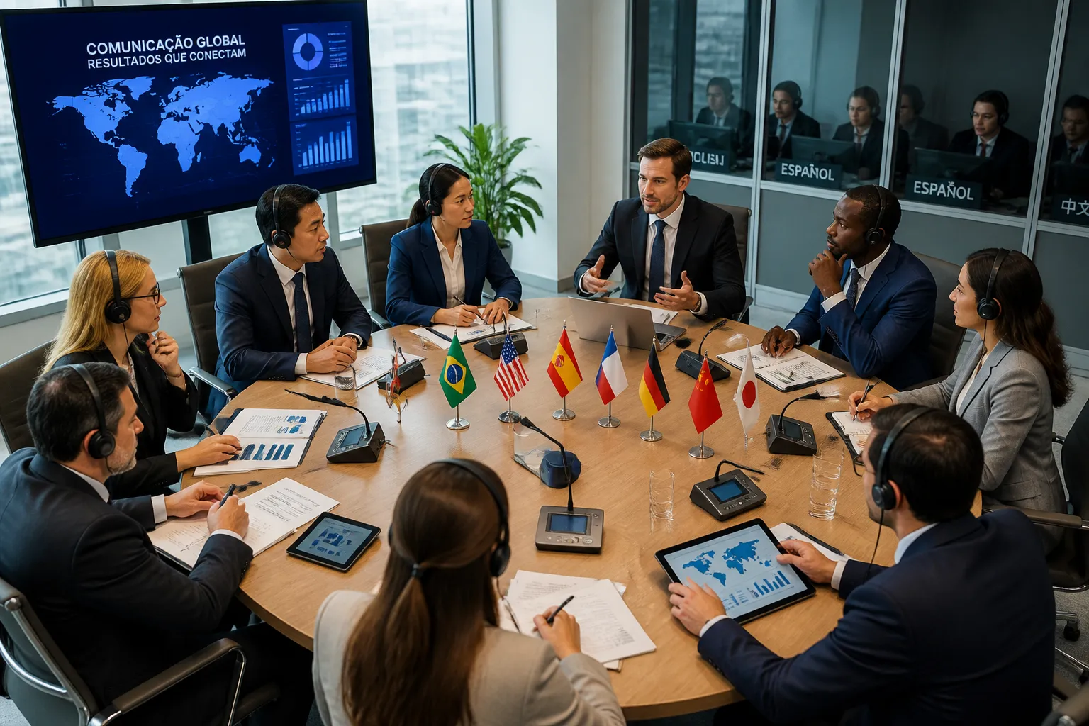 idiomas mais demandados para interpretação no Brasil, interpretação empresarial, inglês corporativo, espanhol mercosul, mandarim técnico, tradução simultânea, comunicação internacional, serviços de interpretação, intérprete profissional, mercado de idiomas
