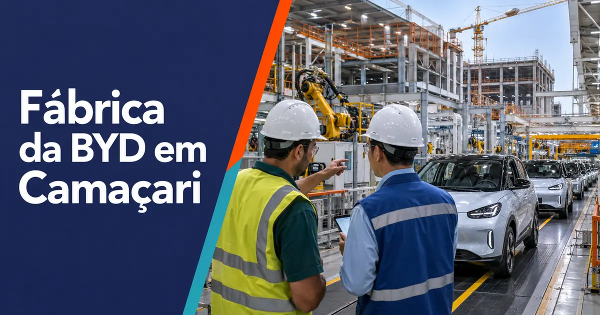 Fábrica da BYD em Camaçari com linha de produção automotiva em expansão