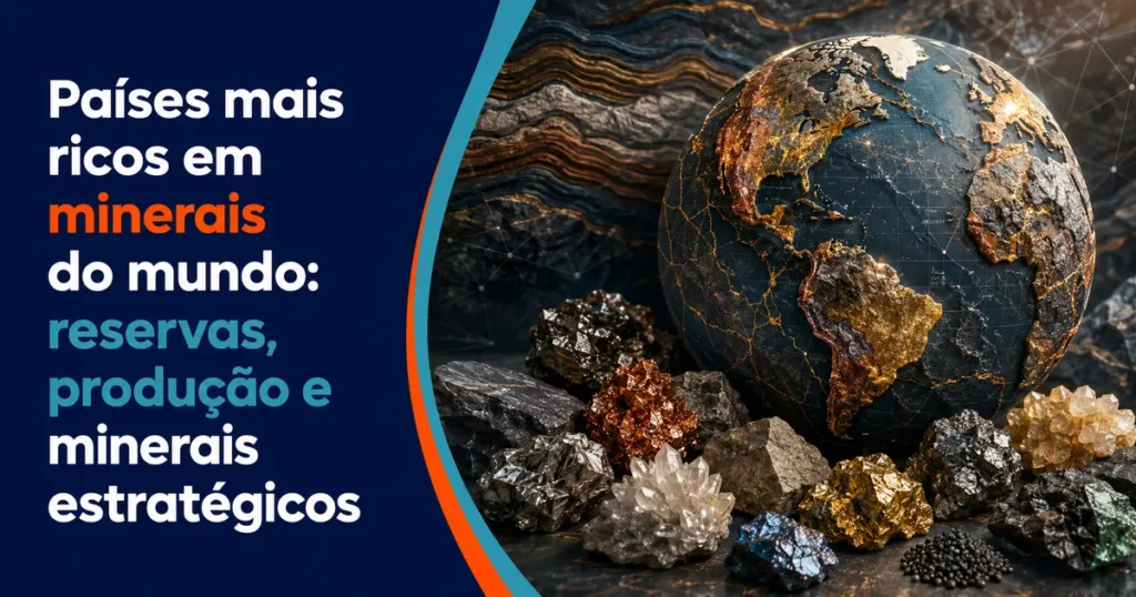 Países mais ricos em minerais do mundo: reservas, produção e minerais estratégicos representados em um mapa mundial